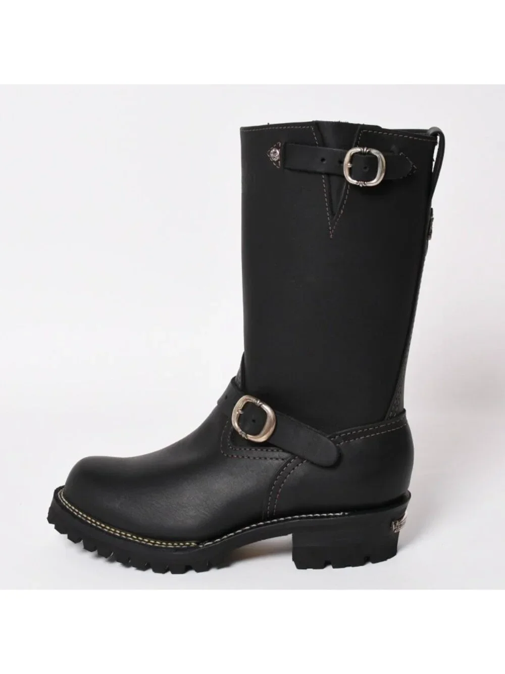 Chrome Hearts Wesco Boss Gunslinger Leather Engineer Boots Cowhide 925 Sterling